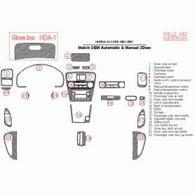 Honda Accord 2001 - 2002 Dash Trim Kit