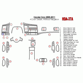 Honda Civic 2006 - 2011 Dash Trim Kit