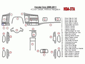 Honda Civic 2006 - 2011 Dash Trim Kit