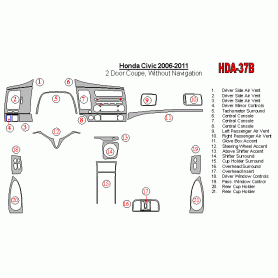 Honda Civic 2006 - 2011 Dash Trim Kit