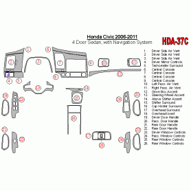 Honda Civic 2006 - 2011 Dash Trim Kit