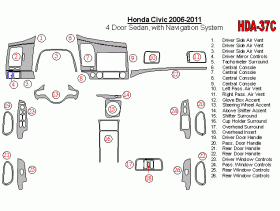Honda Civic 2006 - 2011 Dash Trim Kit