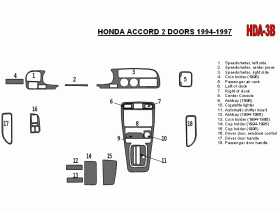 Honda Accord 1994 - 1997 Dash Trim Kit