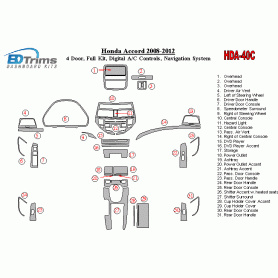 Honda Accord 2008 - 2012 Dash Trim Kit