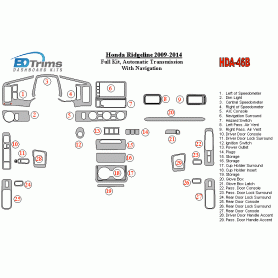 Honda Ridgeline 2009 - 2014 Dash Trim Kit