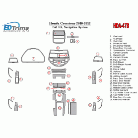 Honda CrossTour 2010 - 2012 Dash Trim Kit