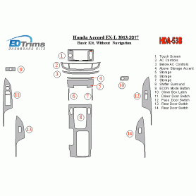 Honda Accord 2013 - 2017 Dash Trim Kit