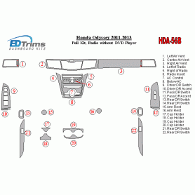 Honda Odyssey 2011 - 2013 Dash Trim Kit