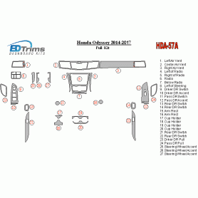 Honda Odyssey 2014 - 2017 Dash Trim Kit