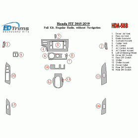 Honda Fit 2015 - 2019 Dash Trim Kit