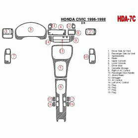 Honda Civic 1996 - 1998 Dash Trim Kit