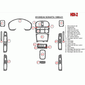 Hyundai Sonata 1999 - 2001 Dash Trim Kit