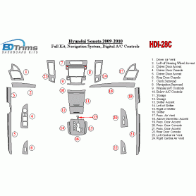 Hyundai Sonata 2009 - 2010 Dash Trim Kit