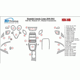 Hyundai Genesis Coupe 2010 - 2012 Dash Trim Kit