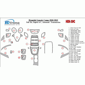 Hyundai Genesis Coupe 2010 - 2012 Dash Trim Kit