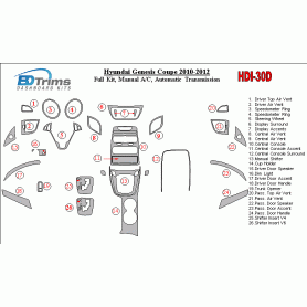 Hyundai Genesis Coupe 2010 - 2012 Dash Trim Kit