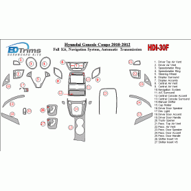 Hyundai Genesis Coupe 2010 - 2012 Dash Trim Kit