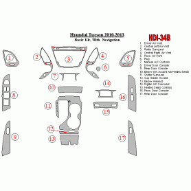 Hyundai Tucson 2010 - 2013 Dash Trim Kit