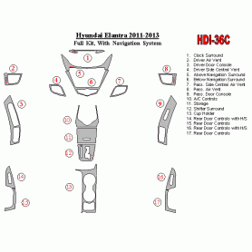 Hyundai Elantra 2011 - 2013 Dash Trim Kit