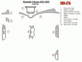 Hyundai Veloster 2012 - 2015 Dash Trim Kit