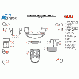 Hyundai Genesis 2009 - 2012 Dash Trim Kit
