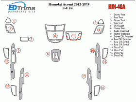 Hyundai Accent 2012 - 2019 Dash Trim Kit