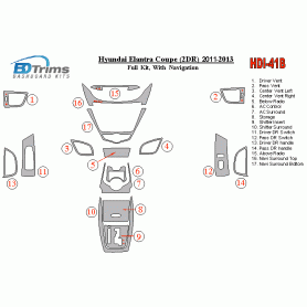 Hyundai Elantra Coupe 2011 - 2013 Dash Trim Kit