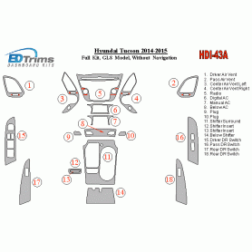 Hyundai Tucson 2014 - 2015 Dash Trim Kit