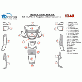 Hyundai Elantra 2014 - 2016 Dash Trim Kit