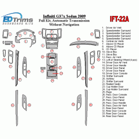 Infiniti G37x Sedan 2009 - 2009 Dash Trim Kit