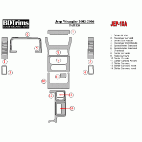 Jeep Wrangler 2003 - 2006 Dash Trim Kit