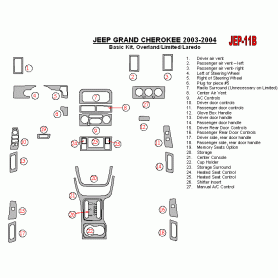 Jeep Grand Cherokee 2003 - 2004 Dash Trim Kit