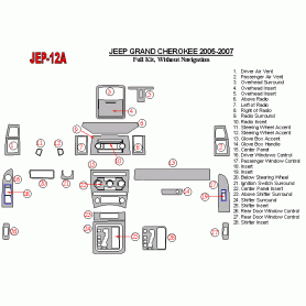 Jeep Grand Cherokee 2005 - 2007 Dash Trim Kit