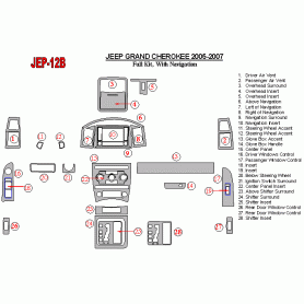 Jeep Grand Cherokee 2005 - 2007 Dash Trim Kit