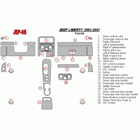 Jeep Liberty 2005 - 2007 Dash Trim Kit