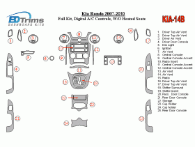 KIA Rondo 2007 - 2010 Dash Trim Kit