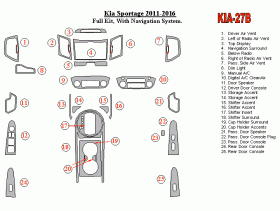 KIA Sportage 2011 - 2016 Dash Trim Kit