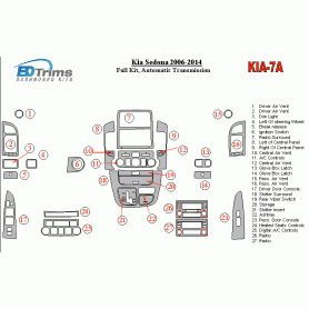 Kia Sedona 2006 - 2014 Dash Trim Kit