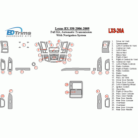 Lexus RX 350 2006 - 2009 Dash Trim Kit