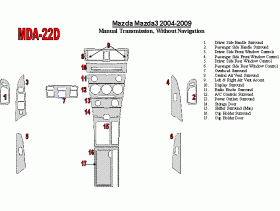 Mazda Mazda3 2004 - 2009 Dash Trim Kit