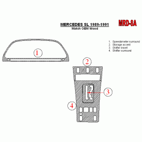 Mercedes Benz SL Class 1989 - 1991 Dash Trim Kit