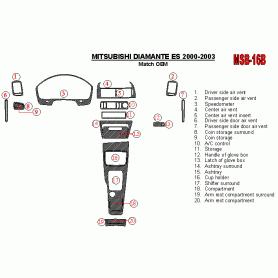 Mitsubishi Diamante 2000 - 2003 Dash Trim Kit