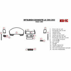 Mitsubishi Diamante 2000 - 2003 Dash Trim Kit