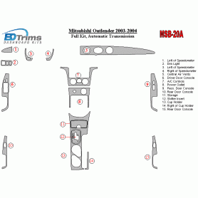 Mitsubishi Outlander 2003 - 2004 Dash Trim Kit