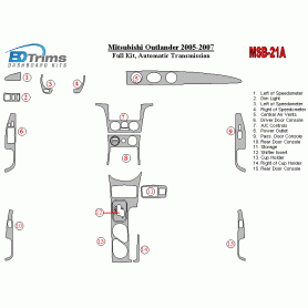 Mitsubishi Outlander 2005 - 2007 Dash Trim Kit