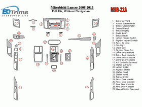 Mitsubishi Lancer 2008 - 2015 Dash Trim Kit