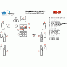 Mitsubishi Galant 2009 - 2012 Dash Trim Kit