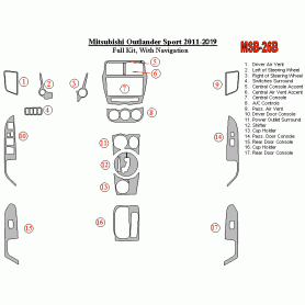 Mitsubishi Outlander Sport 2011 - 2019 Dash Trim Kit