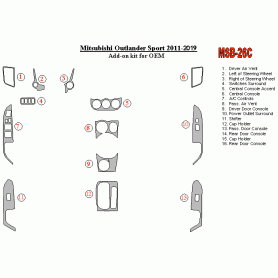 Mitsubishi Outlander Sport 2011 - 2019 Dash Trim Kit