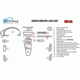 Nissan Sentra 2000 - 2006 Dash Trim Kit